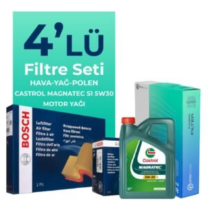 BOSCH Fiat Palio 1.3 Dizel Filtre Bakım Seti Castrol Magnatec S1 5W-30 4 Litre Motor Yağlı (2004-2012) 4 Lü