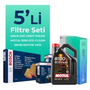 BOSCH Ford C-MAX 1.5 Dizel Filtre Bakım Seti Motul 8100 Eco-Clean 0W-30 5 Litre Motor Yağlı (2015-2019) 5 Li