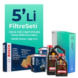 BOSCH Ford Connect 1.5 Dizel Filtre Bakım Seti Motul 8100 Eco-Clean 0W-30 6 Litre Motor Yağlı (2013-2019) 5 Li