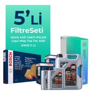 BOSCH Ford Courier 1.5 EcoBlue Filtre Bakım Seti Liqui Moly Top Tec 4310 0W-30 7 Litre Motor Yağlı (2018-2023) 5 Li