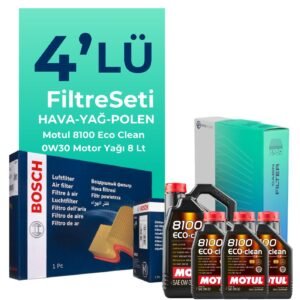 BOSCH Ford Transit Custom 2.0 Dizel Filtre Bakım Seti Motul 8100 Eco-Clean 0W-30 8 Litre Motor Yağlı (2015-2023) 4 Lü