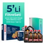 BOSCH Ford Transit Custom 2.0 Dizel Filtre Bakım Seti Motul 8100 Eco-Clean 0W-30 8 Litre Motor Yağlı (2015-2023) 5 Li