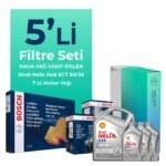 Bosch Ford Transit Custom 2.2 Dizel Filtre Bakım Seti Shell Helix Hx8 ECT 5W-30 7 Litre Motor Yağlı (2012-2019) 5 Li