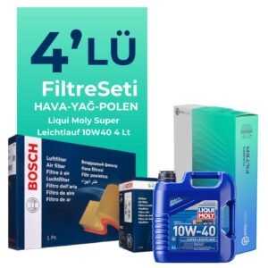 BOSCH Mitsubishi Colt 1.3 Filtre Bakım Seti Liqui Moly Super Leichtlauf 10W-40 4 Litre Motor Yağlı (2004-2012) 4 Lü