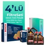 BOSCH Peugeot Boxer 2.0 Dizel BlueHDi Filtre Bakım Seti Motul 8100 Eco-Clean 0W-30 7 Litre Motor Yağlı (2015-2020) 4 Lü