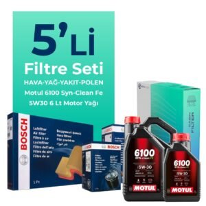BOSCH Peugeot Expert 1.5 Dizel Filtre Bakım Seti Motul 6100 Syn-Clean FE 5W-30 6 Litre Motor Yağlı (2017-2025) 5 Li