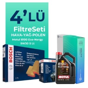 BOSCH Skoda Octavia 1.6 Benzin Filtre Bakım Seti Motul Motor Yağlı (2005-2013) 4 Lü