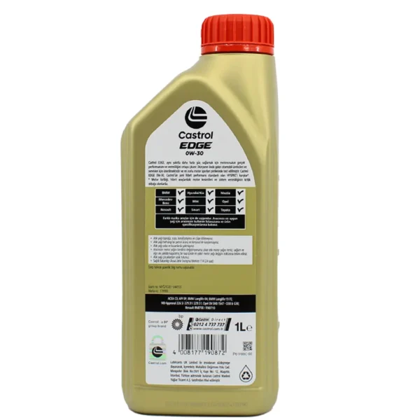Castrol Edge 0W30 1 Lt Tam Sentetik Partiküllü Motor Yağı