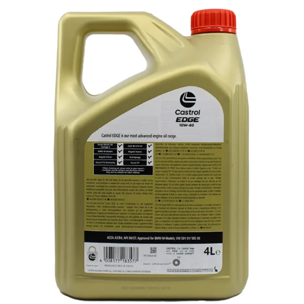 Castrol Edge 10W60 4 Lt Tam Sentetik Motor Yağı