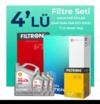 Filtron BMW X5 3.0 Dizel Filtre Bakım Seti Shell Helix Hx8 ECT 5W-30 7 Litre Motor Yağlı (2011-2013) 4 Lü