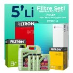 Filtron Ford Transit Custom 2.2 Dizel Filtre Bakım Seti Liqui Moly Molygen New Generation DPF 5W-30 7 Litre Motor Yağlı (2012-2019) 5 Li