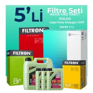 Filtron Ford Transit Custom 2.2 Dizel Filtre Bakım Seti Liqui Moly Molygen New Generation DPF 5W-30 7 Litre Motor Yağlı (2012-2019) 5 Li