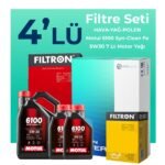 Filtron Ford Transit Custom 2.2 Dizel Filtre Bakım Seti Motul 6100 Syn-Clean FE 5W-30 7 Litre Motor Yağlı (2012-2019) 4 Lü