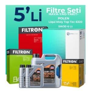Filtron Peugeot Expert 1.5 Dizel Filtre Bakım Seti Liqui Moly Top Tec 6320 5W-30 6 Litre Motor Yağlı (2017-2025) 5 Li