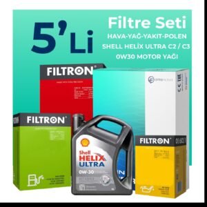 Filtron Peugeot Expert 2.0 Dizel Filtre Bakım Seti SHELL Helix Ultra ECT C2 C3 0W-30 8 Litre Motor Yağlı (2017-2024) 5 Li