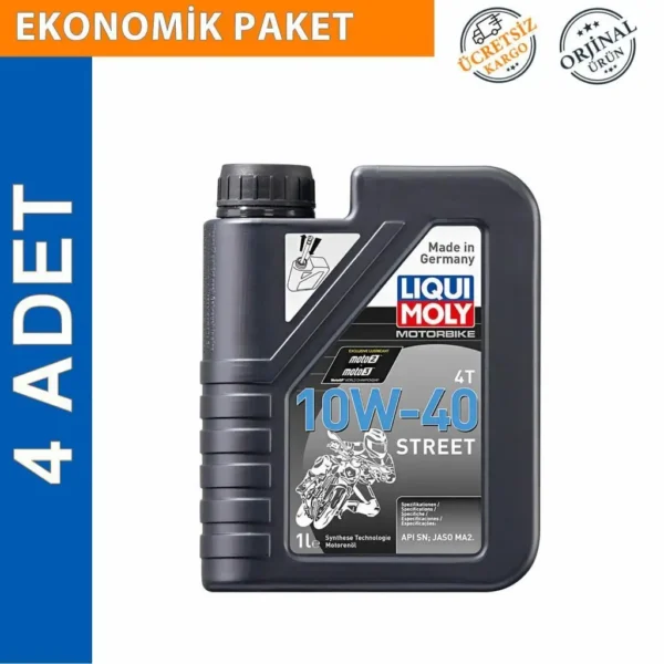Liqui Moly 10W-40 4T Street 1 Lt Motosiklet Motor Yağı (4 Adet) (1521)