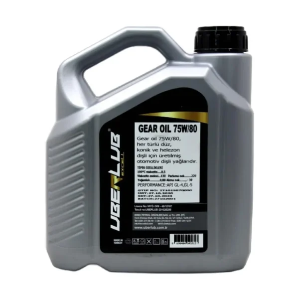 Uberlub Excell Gear 75W80 3 Lt Şanzıman Yağı