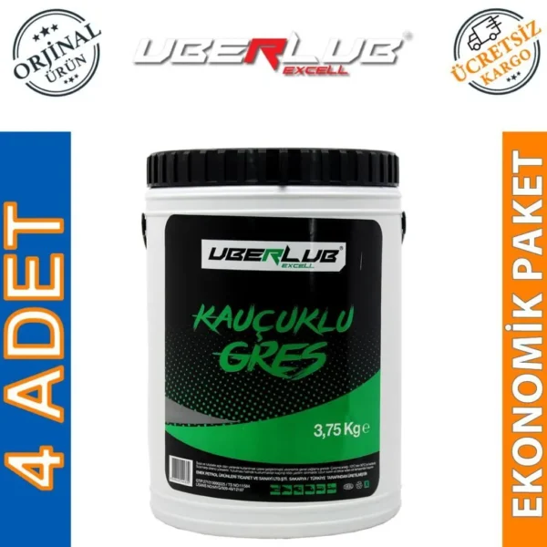 Uberlub Excell Kauçuklu Gres 3.75 Kg Kalsiyum Sabunlu Gres (4 Adet)