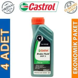 Castrol Brake Fluid DOT 3 500 ML Fren Hidrolik Yağı (4 Adet)