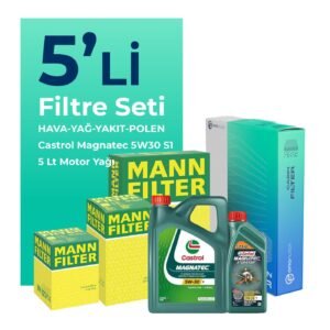 MANN Alfa Giulietta 1.6 Dizel 120 HP Filtre Bakım Seti Castrol Magnatec S1 5W-30 5 Litre Motor Yağlı (2015-2020) 5 Li