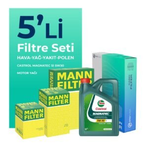MANN Alfa Mito 1.3 Dizel Filtre Bakım Seti Castrol Magnatec S1 5W-30 4 Litre Motor Yağlı (2009-2018) 5 Li