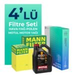 MANN BMW 1.16 i Filtre Bakım Seti Motul 8100 X-Clean Efe 5W-30 5 Litre Motor Yağlı (2007-2011) 4 Lü