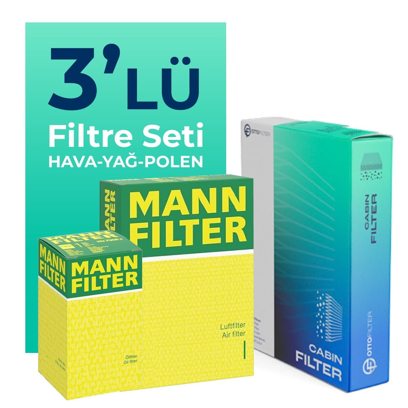 MANN Renault Symbol 1.5 Dizel Filtre Bakım Seti (2009-2013) 3 Lü