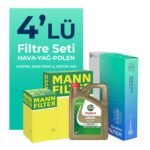 MANN Ford Mondeo 1.5 Benzin Filtre Bakım Seti Castrol Edge 0W-20 4 Litre Motor Yağlı (2015-2021) 4 Lü