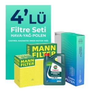 MANN Honda Civic 1.5 Benzin Filtre Bakım Seti Castrol Magnatec 0W-20 4 Litre Motor Yağlı (2021-2024) 4 Lü