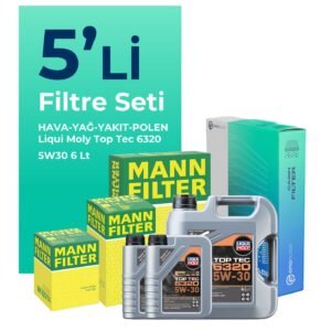MANN Peugeot Expert 1.5 Dizel Filtre Bakım Seti Liqui Moly Top Tec 6320 5W-30 6 Litre Motor Yağlı (2017-2025) 5 Li