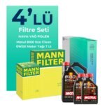 MANN Range Rover Velar 2.0 Dizel Filtre Bakım Seti Motul 8100 Eco-Clean 0W-30 7 Litre Motor Yağlı (2017-2023) 4 Lü