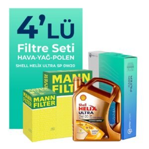 MANN Seat Ateca 1.5 TSi Filtre Bakım Seti Shell Helix Ultra SP 0W-20 5 Litre Motor Yağlı (2018-2024) 4 Lü