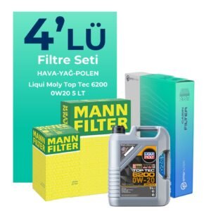 MANN Seat Leon 1.5 TSi Filtre Bakım Seti Liqui Moly Top Tec 6200 0W-20 5 Litre Motor Yağlı (2018-2022) 4 Lü