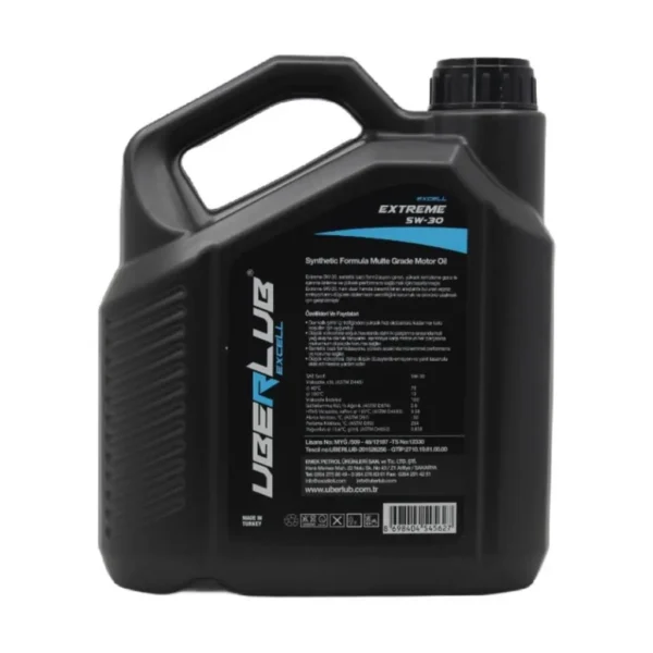 Uberlub Excell Extreme 5W30 4 Lt Tam Sentetik Motor Yağı